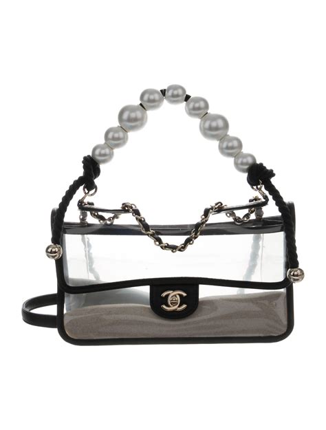 chanel sand by the sea flap bag pearl clear